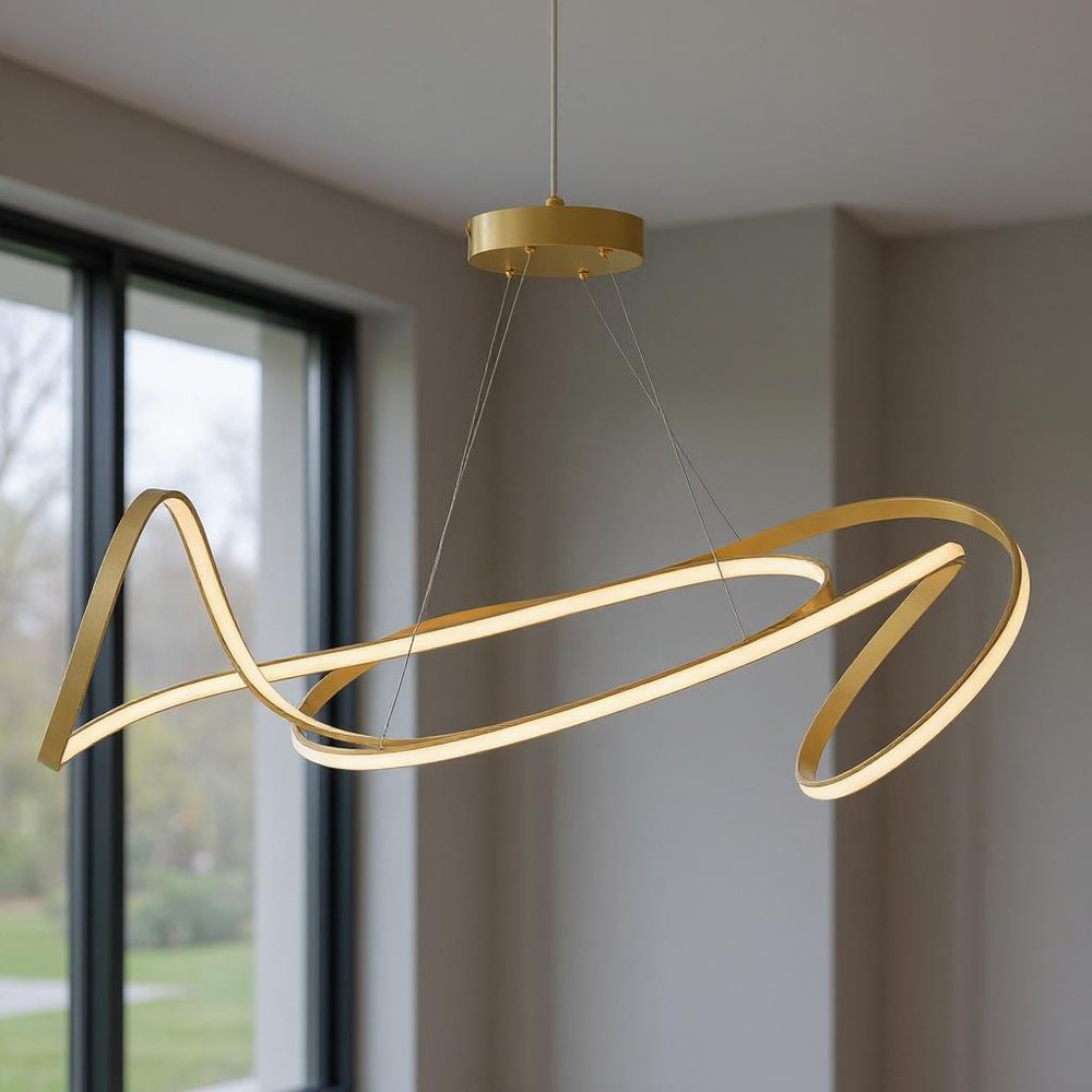 Gold Metal LED Dimmable Chandelier