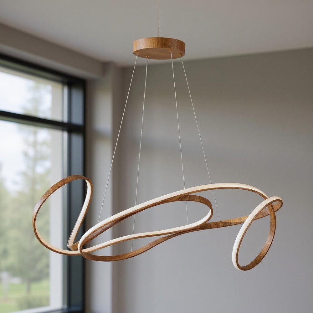 Brown Metal LED Dimmable Chandelier