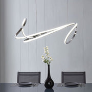 Silver Metal LED Dimmable Smart Enabled Chandelier
