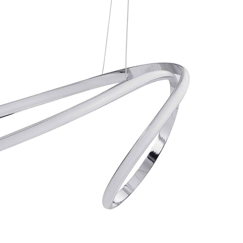 Silver Metal LED Dimmable Smart Enabled Chandelier