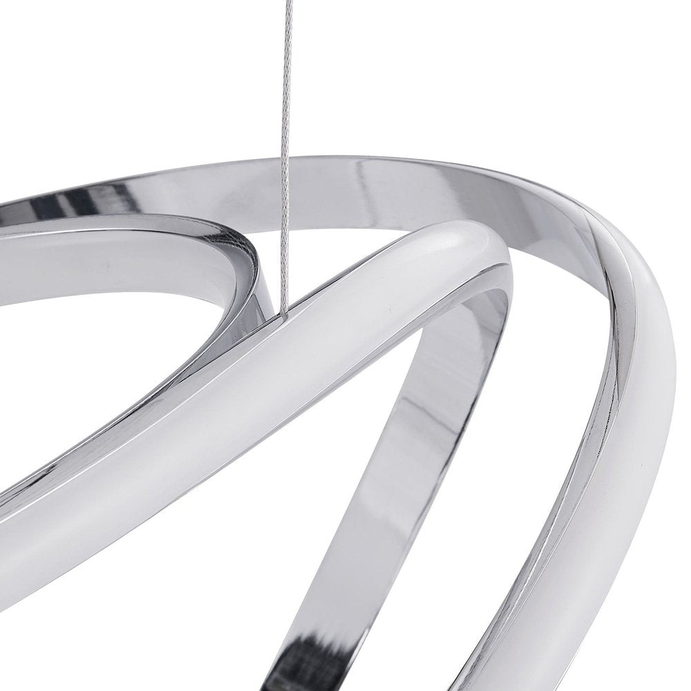 Silver Metal LED Dimmable Smart Enabled Chandelier