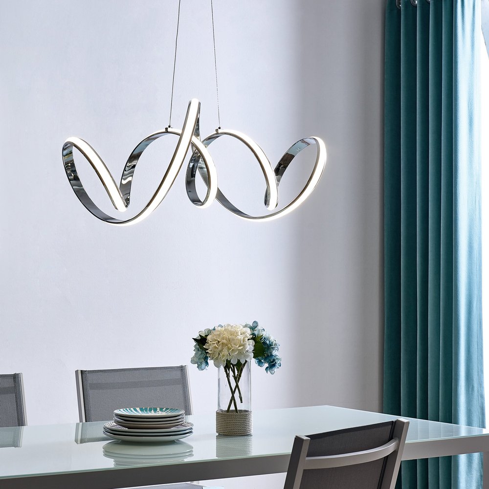 Silver Metal LED Dimmable Chandelier