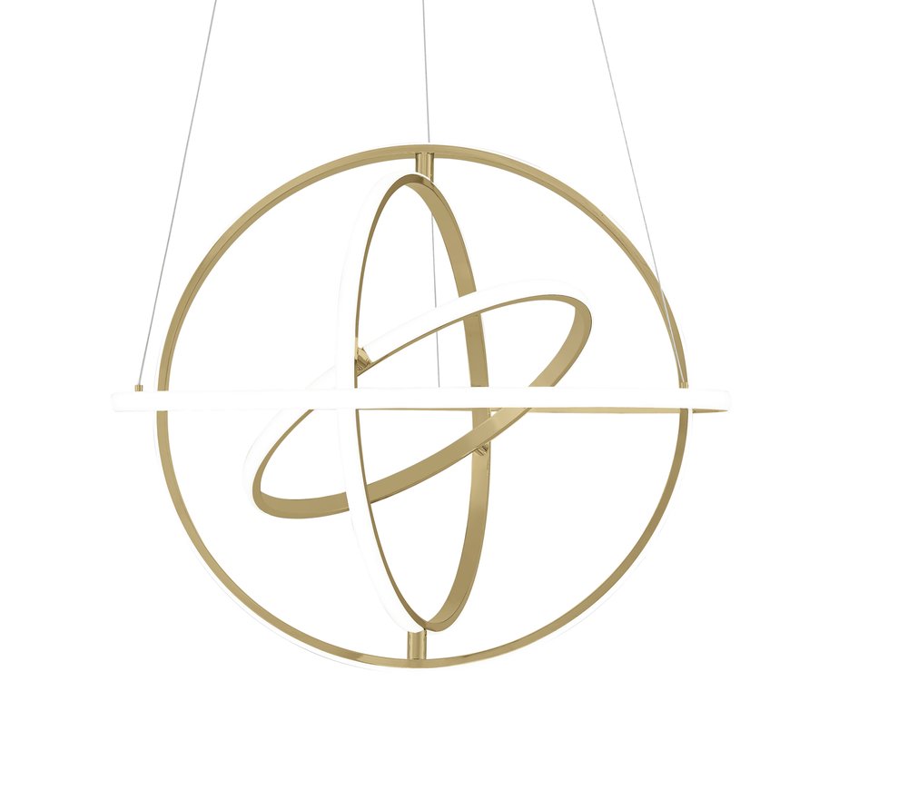 Gold Four Light Metal LED Dimmable Smart Enabled Chandelier