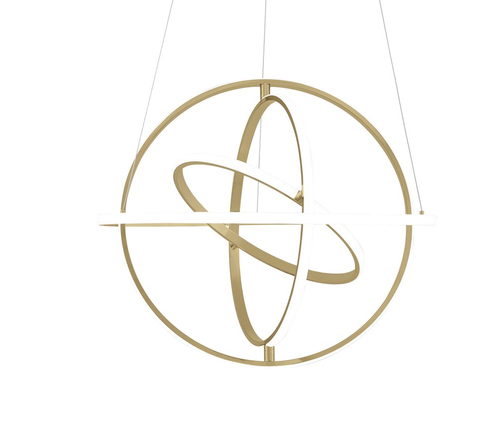 Gold Four Light Metal LED Dimmable Smart Enabled Chandelier