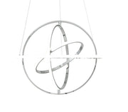 Silver Four Light Metal LED Dimmable Smart Enabled Chandelier