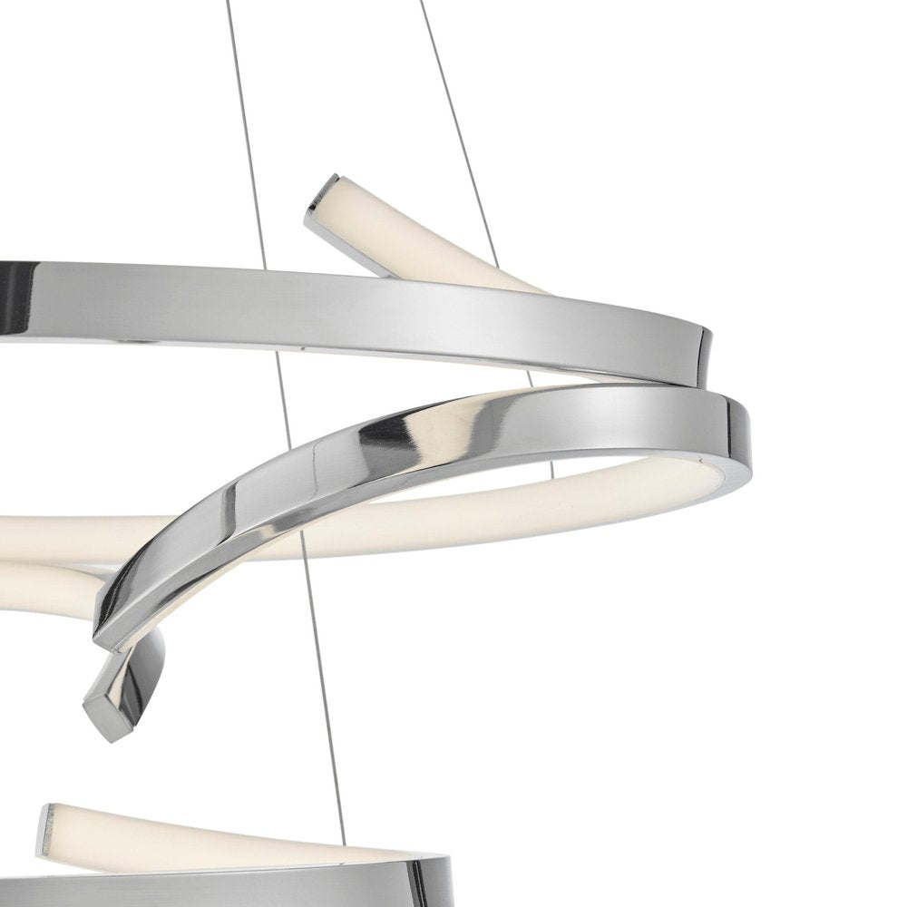 Silver Two Light Metal LED Dimmable Chandelier