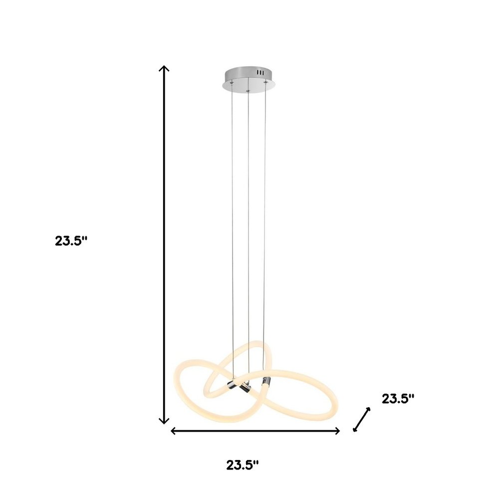 Silver Metal LED Dimmable Smart Enabled Chandelier
