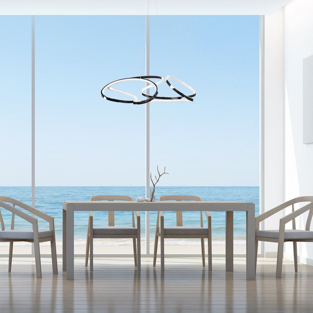 Silver Metal LED Dimmable Chandelier