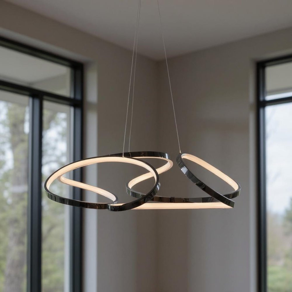 Silver Metal LED Dimmable Chandelier