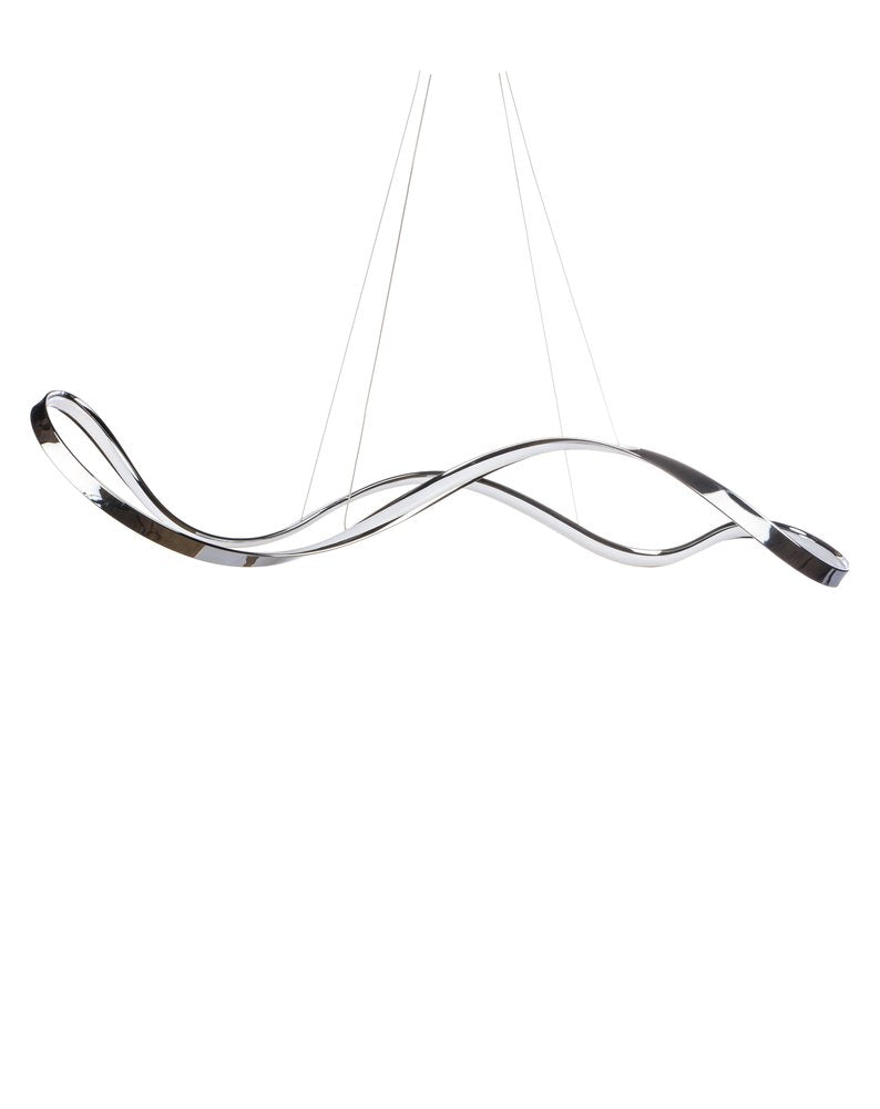 Silver Unique Statement Metal LED Dimmable Chandelier
