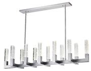 Silver And Clear Candle Style Twelve Light Metal Dimmable Chandelier With Clear Shades