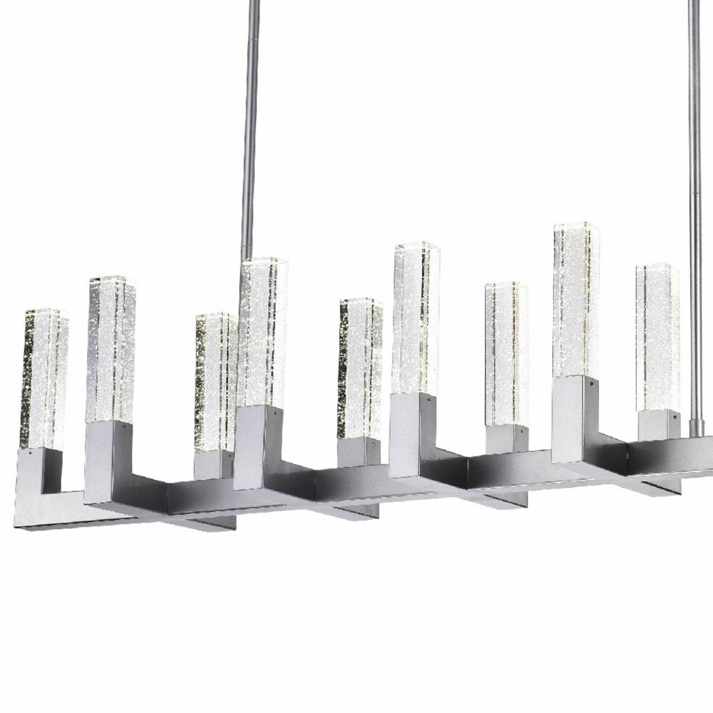 Silver And Clear Candle Style Twelve Light Metal Dimmable Chandelier With Clear Shades