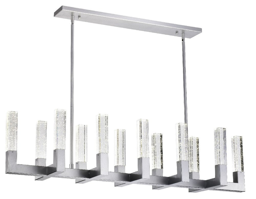 Silver And Clear Candle Style Twelve Light Metal Dimmable Chandelier With Clear Shades