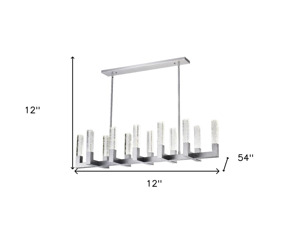 Silver And Clear Candle Style Twelve Light Metal Dimmable Chandelier With Clear Shades