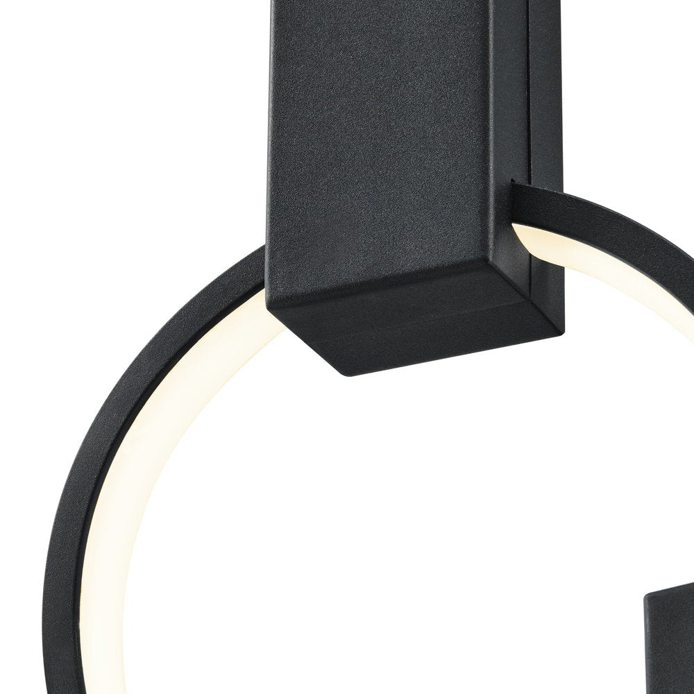 Black Geometric Six Light Metal LED Dimmable Chandelier