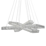 Silver And Clear Three Light Crystal LED Dimmable Chandelier