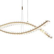 Gold And Clear Two Light Crystal LED Chandelier