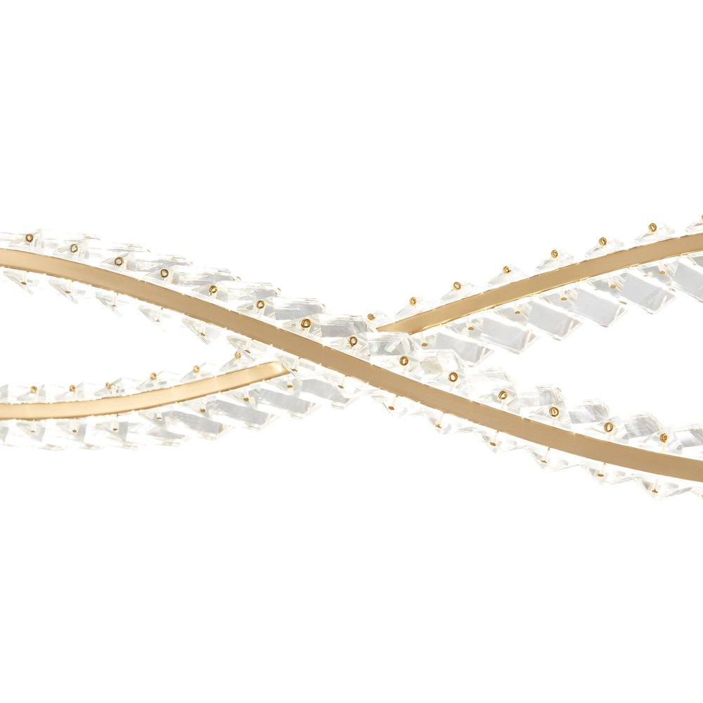 Gold And Clear Two Light Crystal LED Chandelier