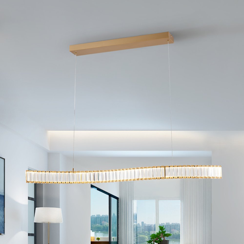Gold And Clear Crystal LED Chandelier