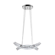 Silver And Clear Two Light Crystal LED Dimmable Chandelier