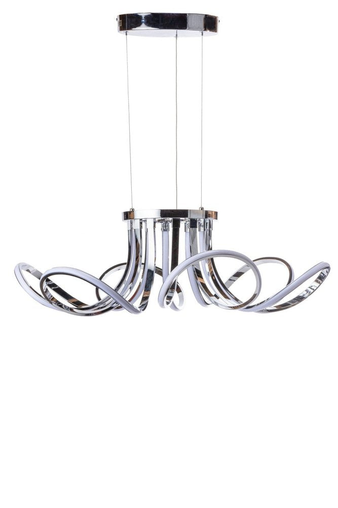 Silver Metallic Six Light Metal LED Dimmable Ceiling Light