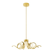Gold Six Light Metal LED Dimmable Smart Enabled Chandelier