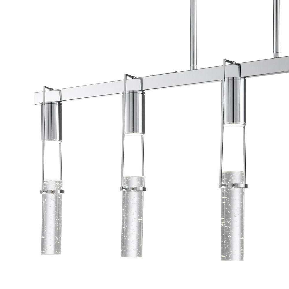 Silver And Clear Five Light Metal Dimmable Smart Enabled Chandelier With Clear Shades