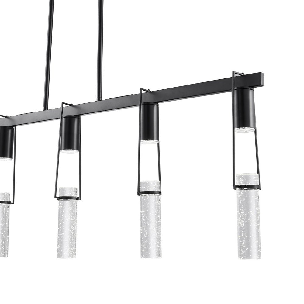 Black And Clear Five Light Metal and Faux Crystals Dimmable Smart Enabled Chandelier With Clear Shades