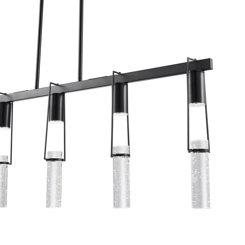 Black And Clear Five Light Metal and Faux Crystals Dimmable Smart Enabled Chandelier With Clear Shades