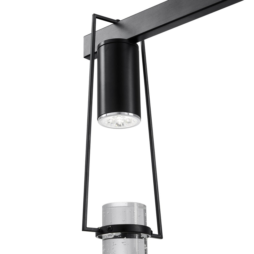 Black And Clear Five Light Metal and Faux Crystals Dimmable Smart Enabled Chandelier With Clear Shades