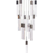 Silver And Clear Multi Light Metal Dimmable Chandelier With Clear Shades