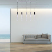 Silver And Clear Five Light Metal Dimmable Chandelier With Clear Shades