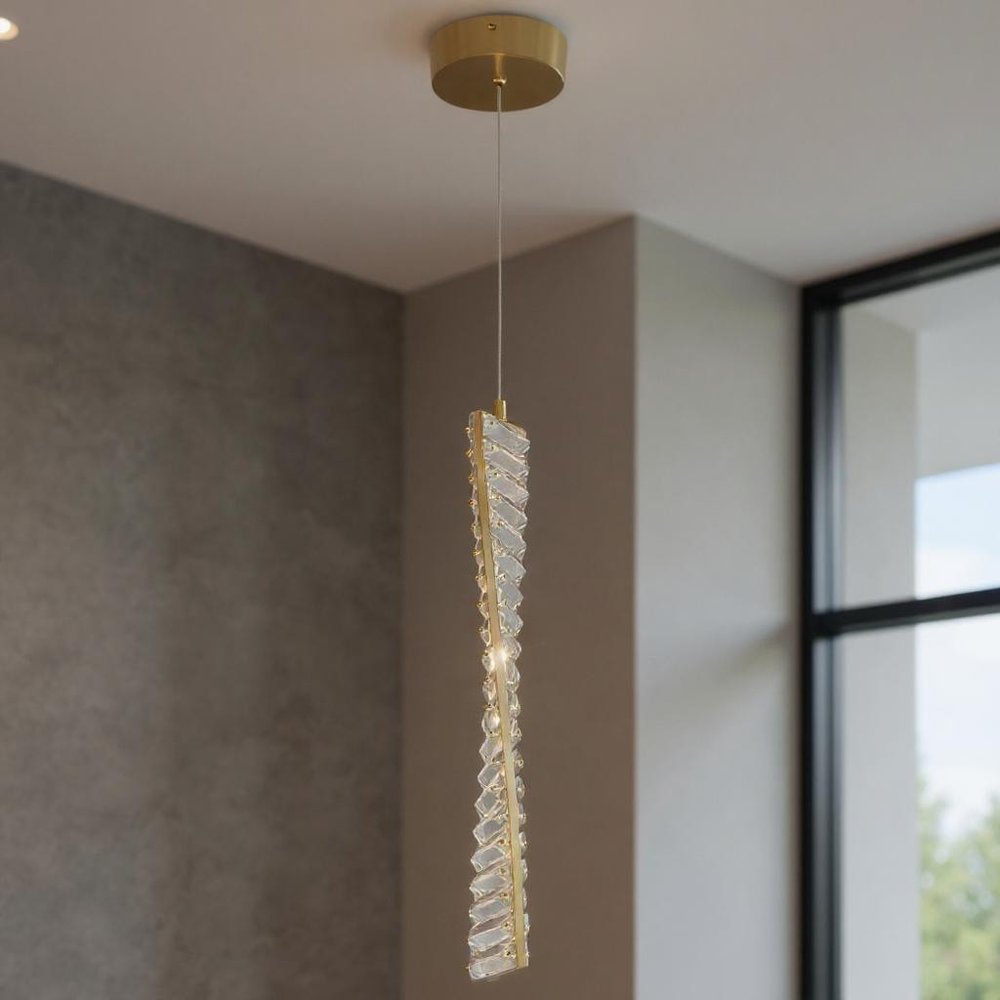 Gold And Clear Metal LED Chandelier