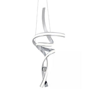 Silver Two Light Metal LED Dimmable Smart Enabled Chandelier