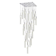 Silver And Clear Multi Light Metal Dimmable Chandelier With Clear Shades