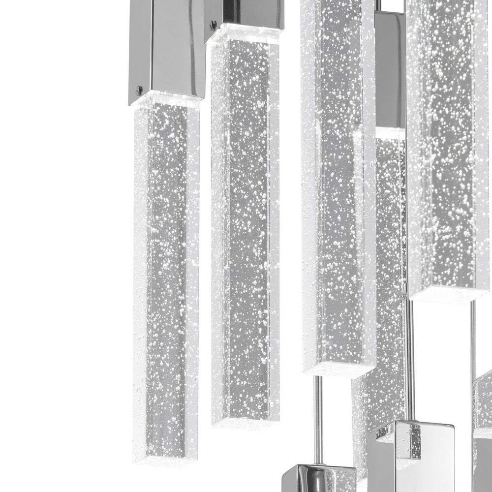 Silver And Clear Multi Light Metal Dimmable Chandelier With Clear Shades