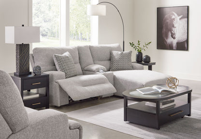 Acklen Place - 4 Pc. - 3-Piece Power Reclining Sectional Sofa With Raf Chaise, Wide Seat Power Recliner - Pewter