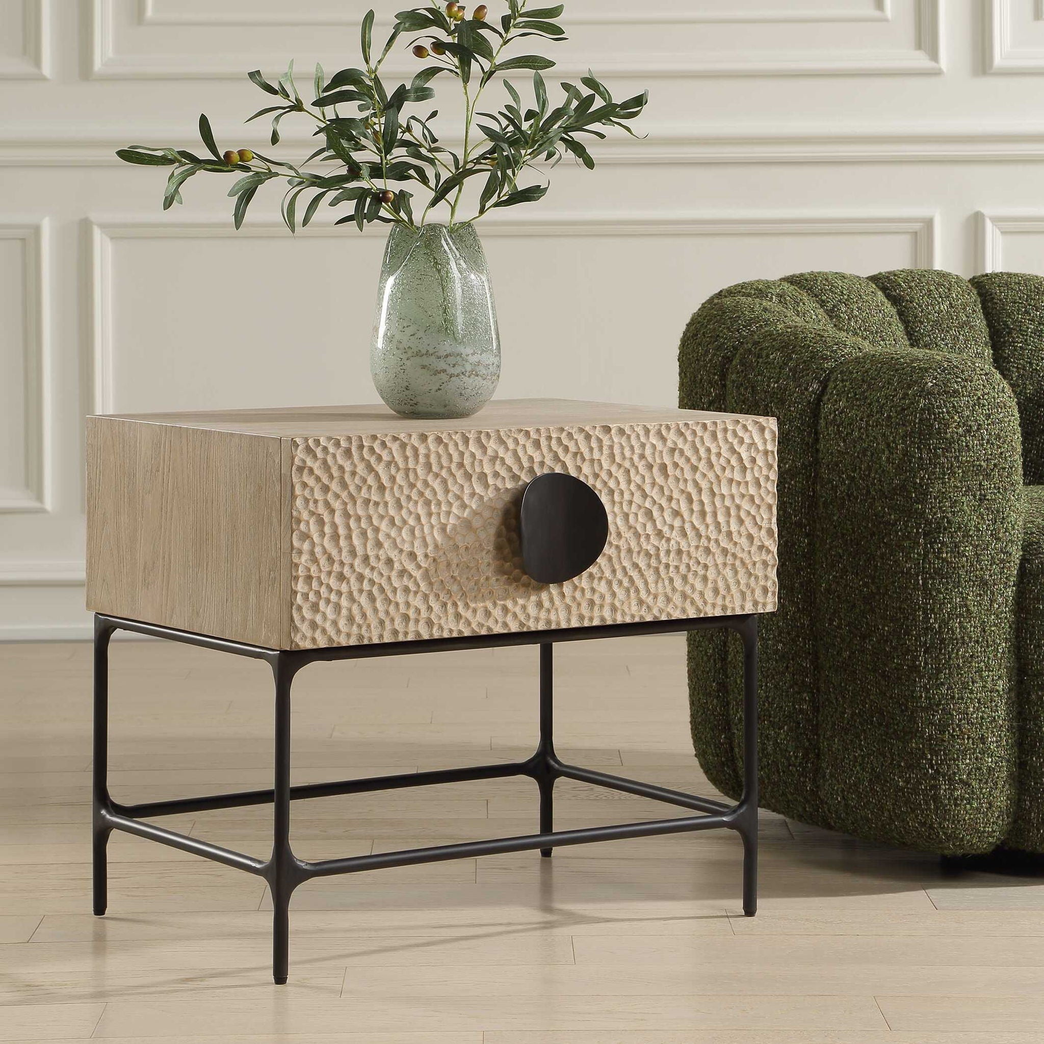 Lunar - Wooden Side Table - Black / Woodtone