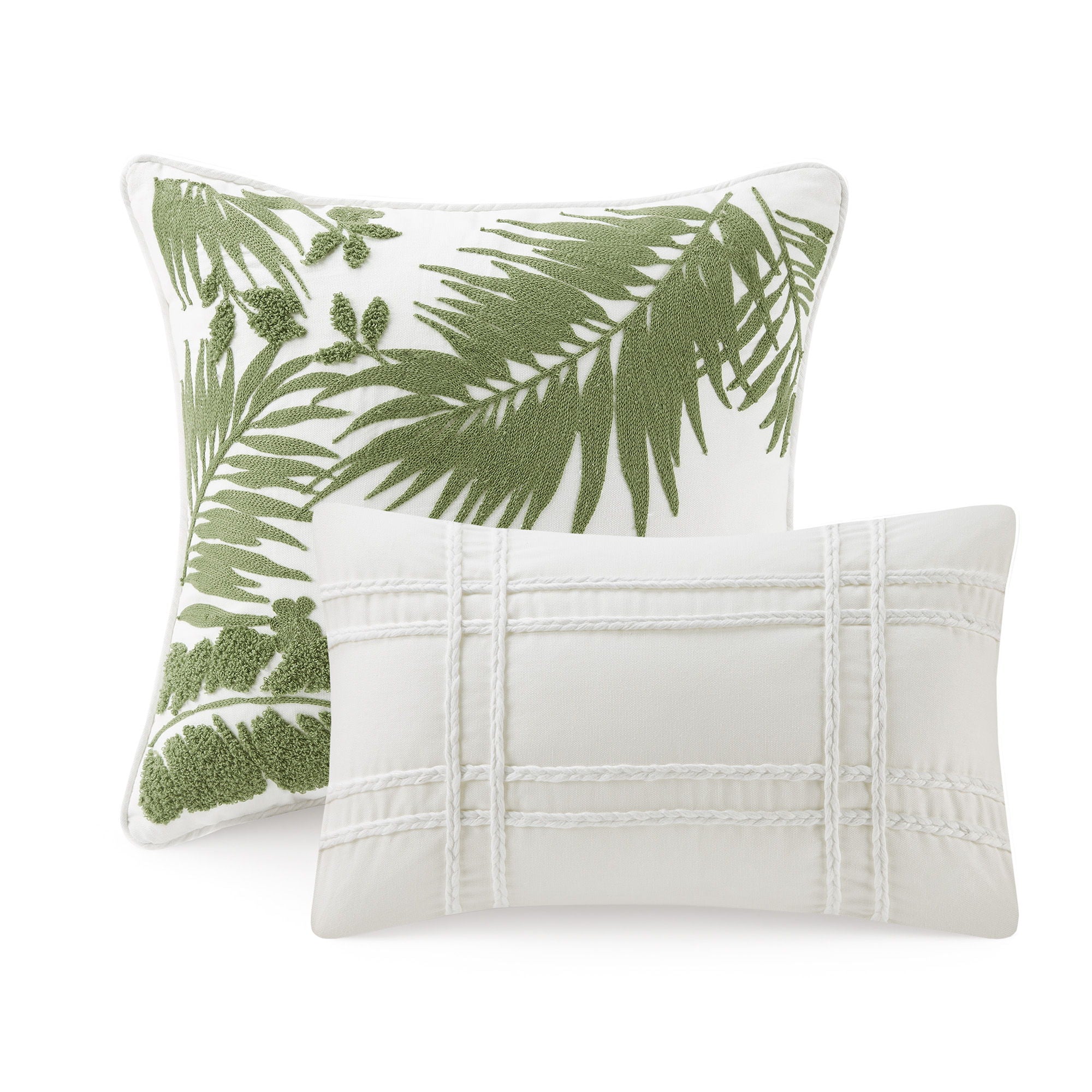 Kiawah Island - 5 Piece King Cotton Duvet Cover Set With Throw Pillow - Taupe