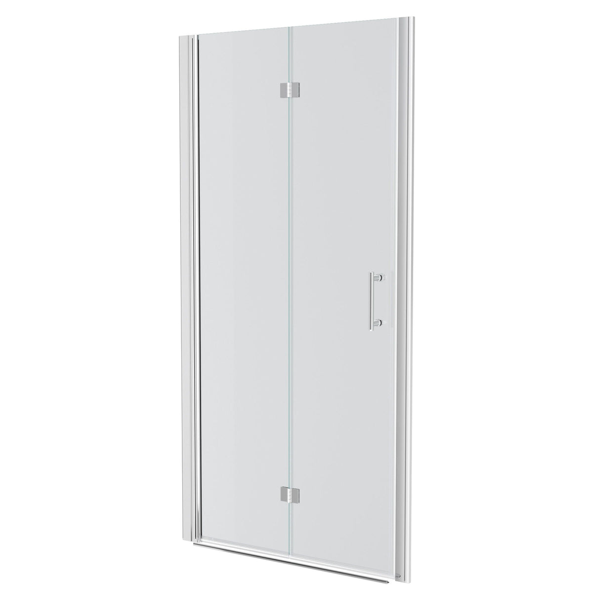 Frameless Bi Fold Shower Door With Tempered Glass - Chrome