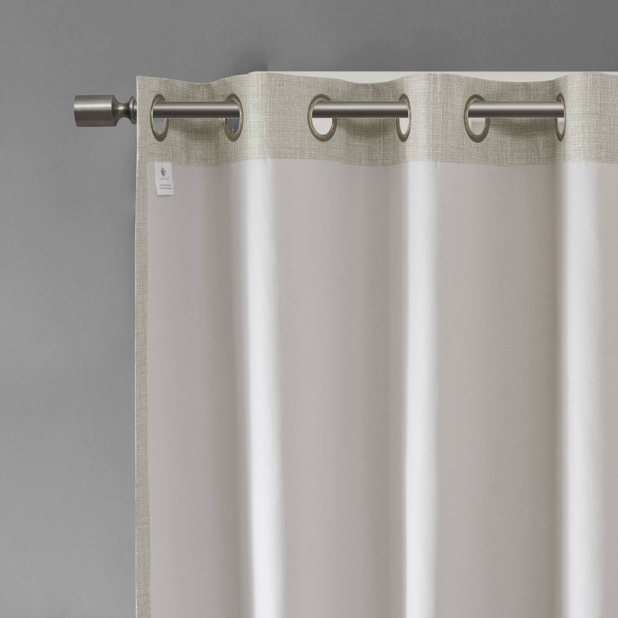 Maya - Printed Heathered Blackout Grommet Top Curtain Panel - Taupe