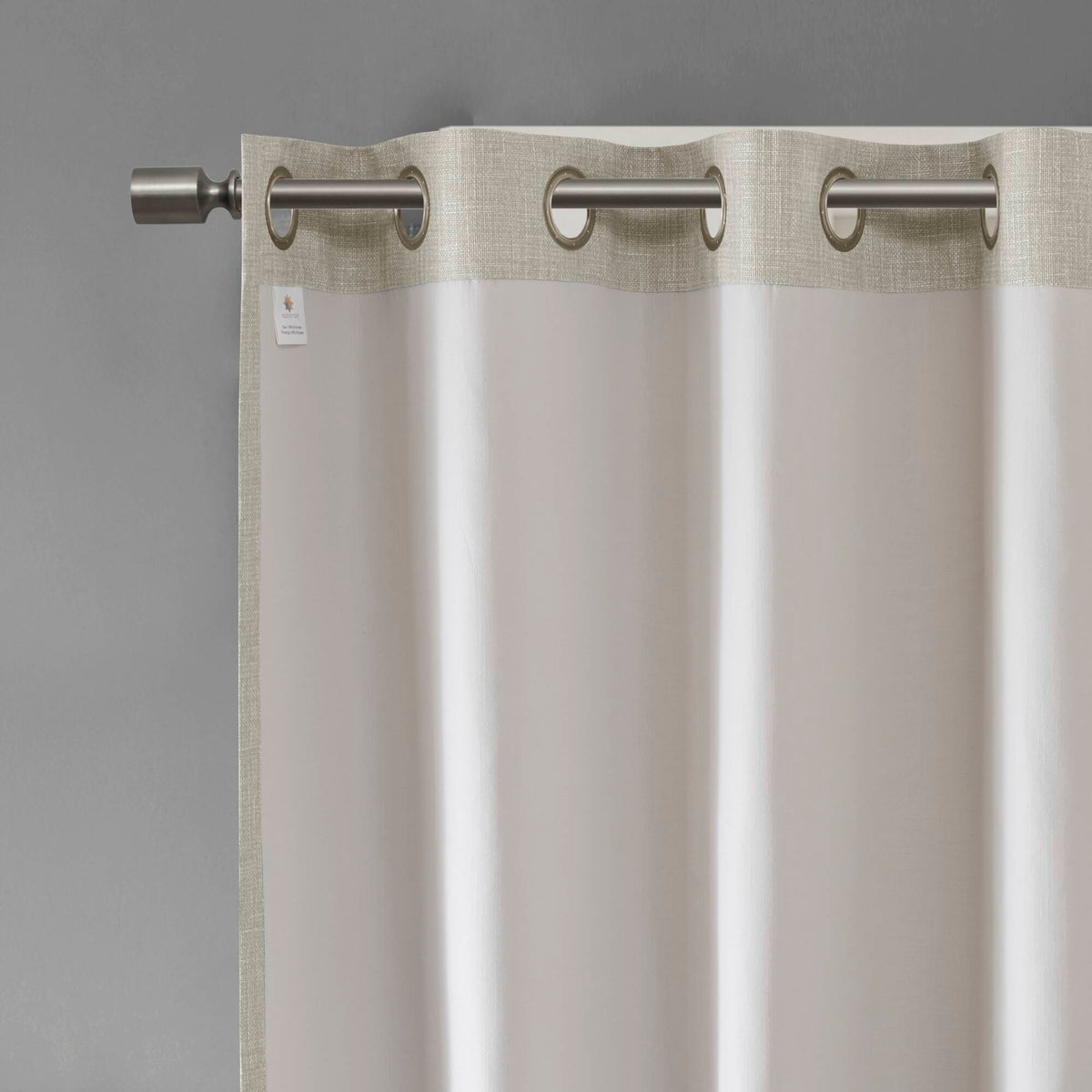 Maya - 54" Printed Heathered Blackout Grommet Top Curtain Panel - Taupe