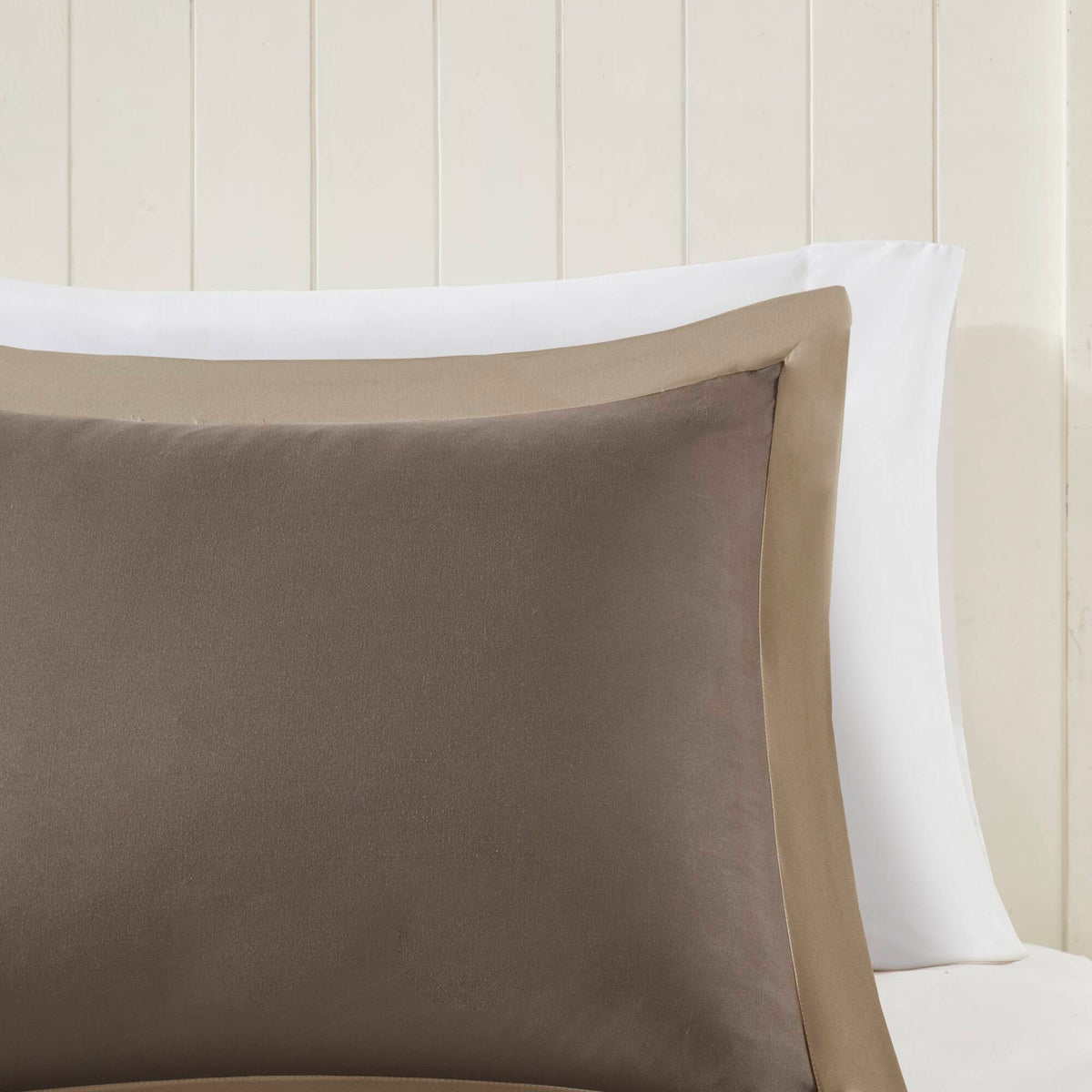 Larkspur - Twin 3M Scotchgard Diamond Quilting Reversible Down Alternative Comforter Set - Brown / Sand