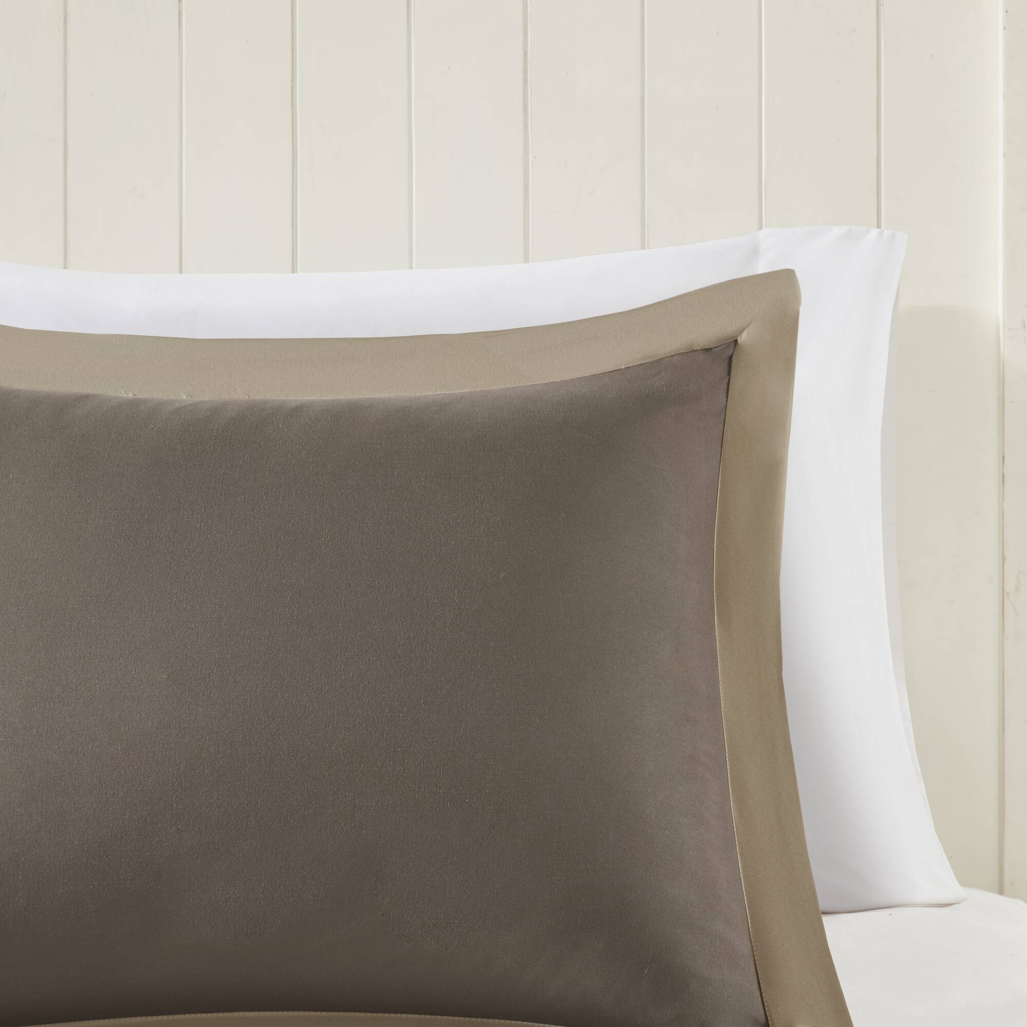 Larkspur - King 3M Scotchgard Diamond Quilting Reversible Down Alternative Comforter Set - Brown / Sand