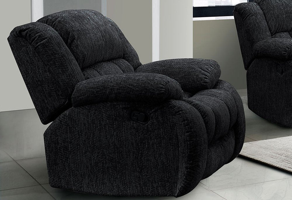 40" Gray Fabric Manual Gliding Recliner