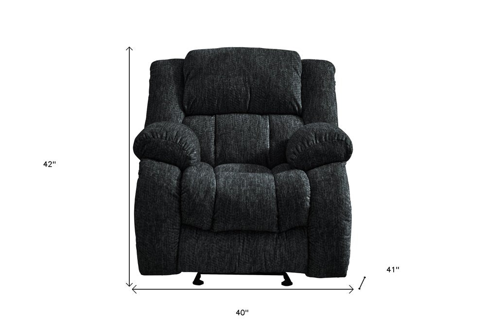 40" Gray Fabric Manual Gliding Recliner
