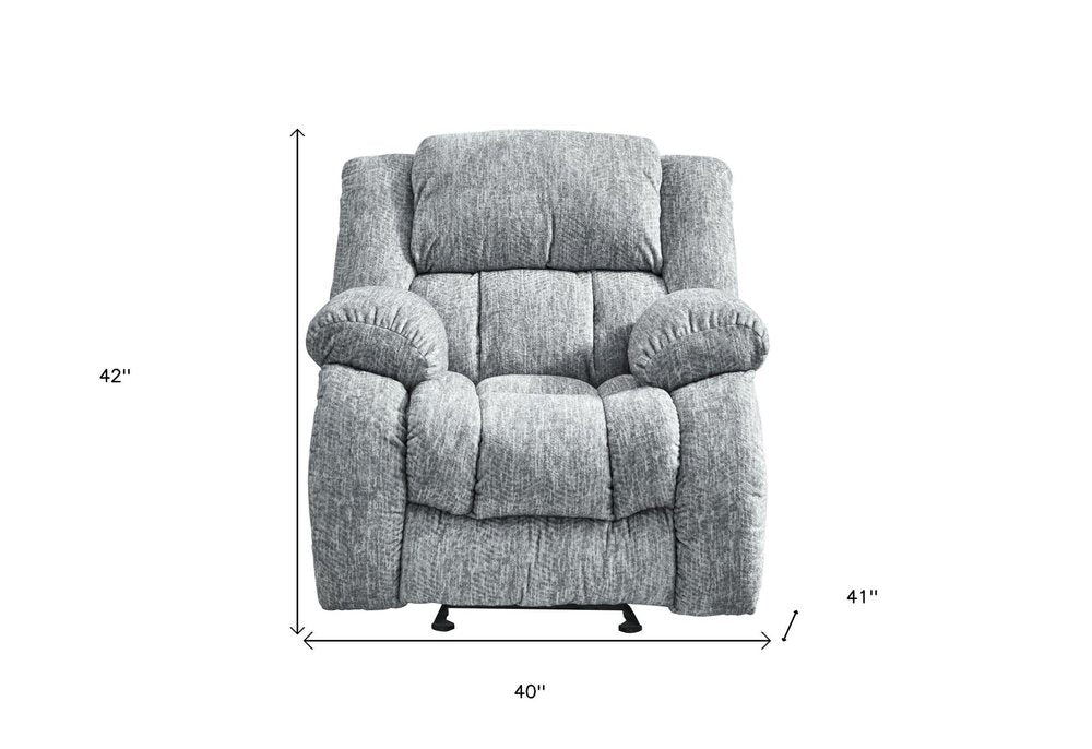 40" Gray Fabric Manual Gliding Recliner