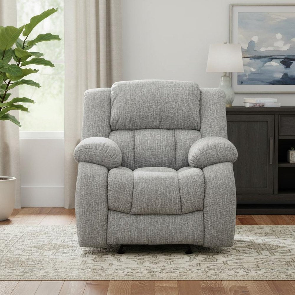40" Gray Fabric Manual Gliding Recliner