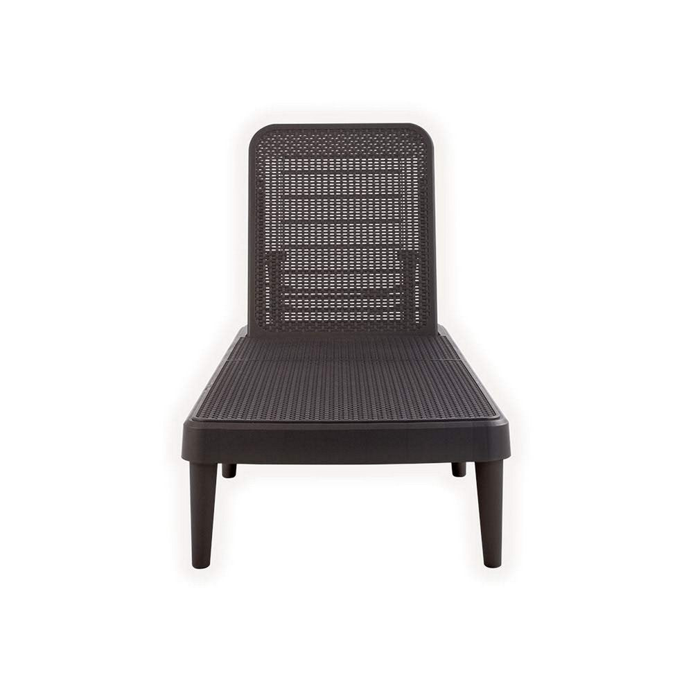 75" Brown Heavy Duty Plastic Outdoor Stacking Chaise Lounge