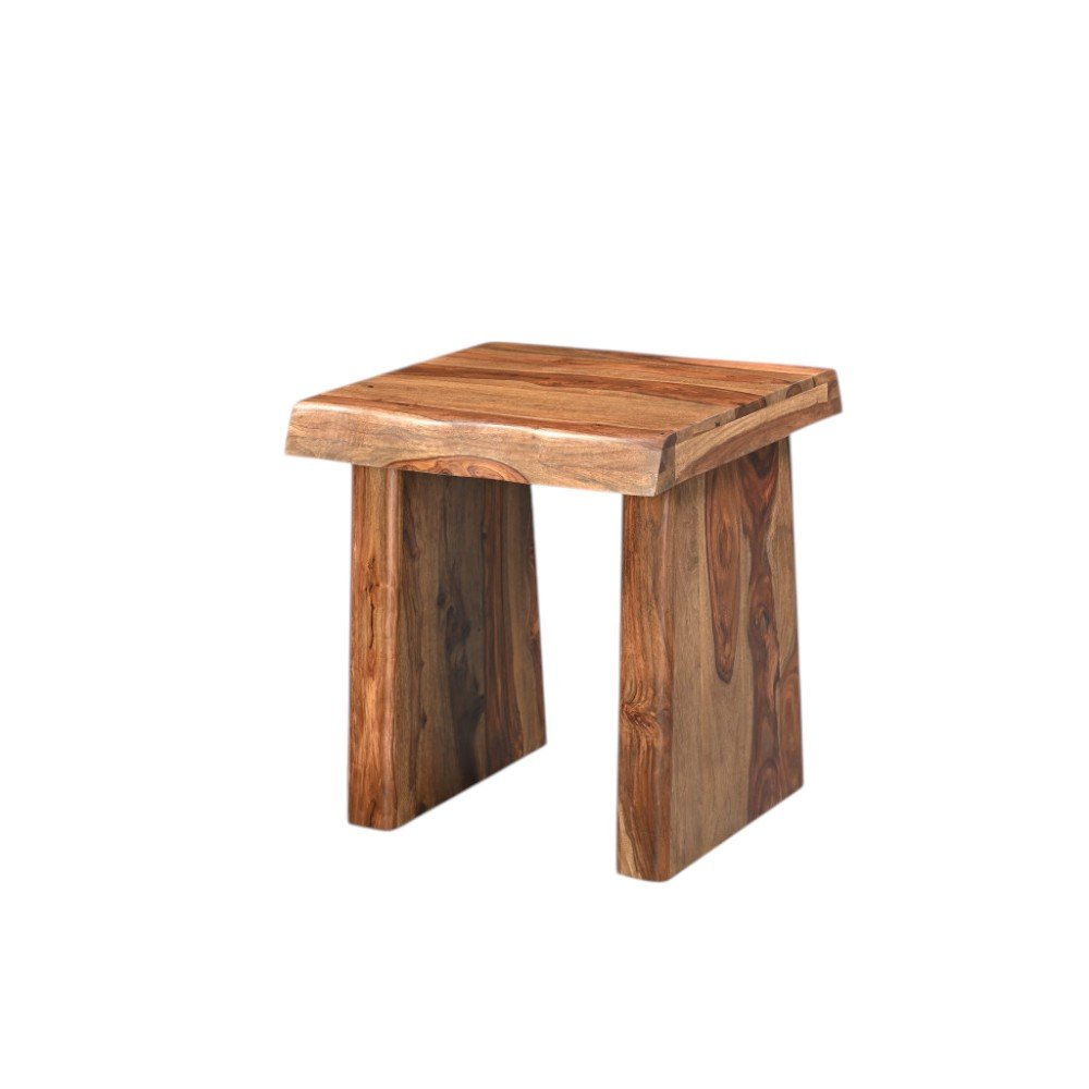 23" Brown Solid Wood Square Live Edge End Table